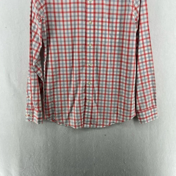Gap Button-Up Shirt Men's Sz XS Orange Classic Fit Gingham Collared Chest Pocket - Picture 7 of 11
